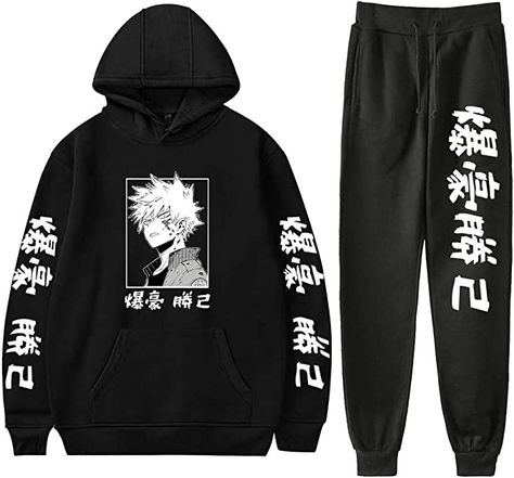 RongJun Unisex MHA Bakugou Katsuki Cosplay Hoodies Pants 2 Piece Sweatshirt Suit for Halloween Kawaii Pants, Plus Size Cosplay, Outfit Hoodie, Itadori Yuji, Anime Jujutsu Kaisen, Bakugou Katsuki, Couples Hoodies, Activewear Sets, Anime Hoodie