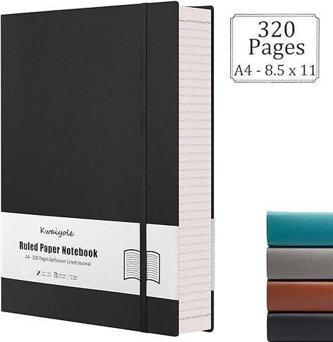 Amazon.com : Kwaiyole College Ruled Notebook Journal 8.5 x 11, 320 Pages A4 Softcover Faux Leather Journal, 100GSM Thick Paper Lined Notebook for Men and Women, Large Journal for Work Writing Office School - Black : Office Products College Notebook, College Ruled Notebook, Faux Leather Journal, Writing Office, Writing Offices, Ruled Paper, Black Office, Ruled Notebook, Lined Notebook