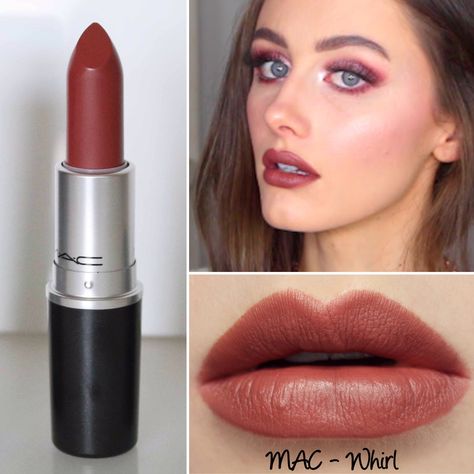 Trending Lipstick Shades 2023, 90 Makeup Inspiration, Whirl Mac, Mac Whirl Lipstick, 90 Makeup, Mac Whirl, Pink Lipstick Shades, Mac Lipstick Shades, Natural Prom Makeup