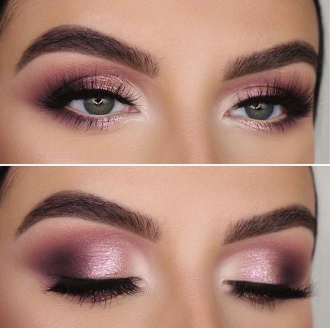 Makeup Looks Rose Gold, Pink Dress Makeup, Rose Gold Makeup Looks, Pink Wedding Makeup, Maroon Makeup, Pink Makeup Looks, Gold Eyeshadow Looks, Rose Gold Eye Makeup, Rose Gold Eyeshadow