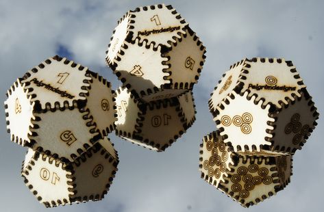 12 sided dice - dodecahedron - created with laser cutter 12 Sided Dice, Wooden Dice, Lazer Cut, Laser Cut, Quick Saves