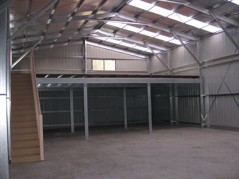 Metal Shop Building, Building A Pole Barn, Steel Building Homes, Barn Loft, Shed Building, Farm Shed, Garage Loft, Simple Shed, Shed Home