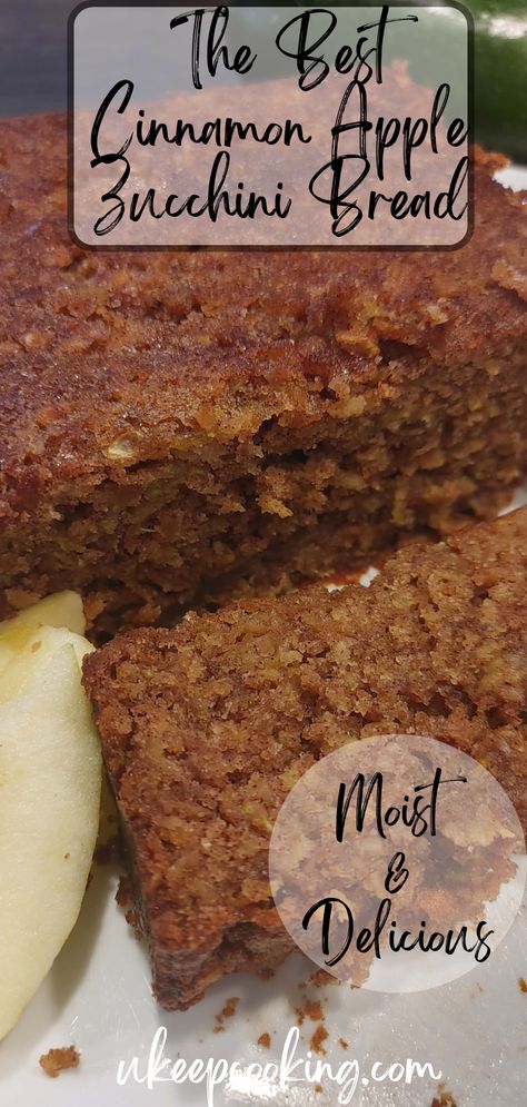 Cinnamon Apple Zucchini Bread, Zucchini Bread With Apples, Zucchini And Apple Bread, Zucchini Apple Loaf, Zucchini And Apple Recipes, Zucchini Apple Crisp Recipe, Zucchini Bread Baked Oatmeal, Apple Zucchini Cake, Apple Zucchini Recipes