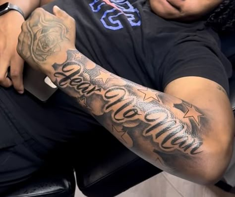 Struggle Before Success Tattoo, Open Bible Tattoo, Whole Forearm Tattoo Men, Sidearm Tattoo Men, Misunderstood Tattoo Men, Full Sleeve Tattoos For Guys Ideas, Fear No Man Tattoo, Lower Forearm Tattoo Men, Out Arm Tattoo