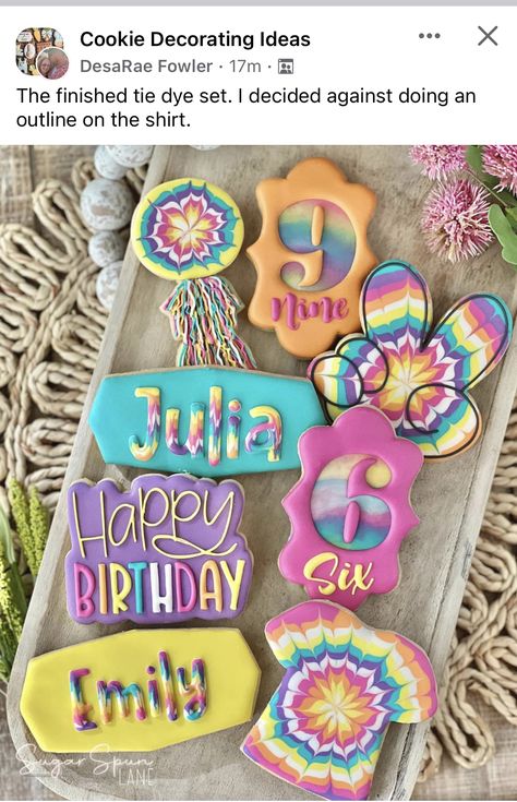 Pastel Tie Dye Birthday Party Ideas, Tie Dye Sugar Cookies, Tye Dye Birthday Party, Tye Dye Cookies, Tie Dye Party Ideas, Tie Dye Party Decorations, Tie Dye Birthday Party Ideas, Tie Dye Cookies, Arabian Nights Theme Party