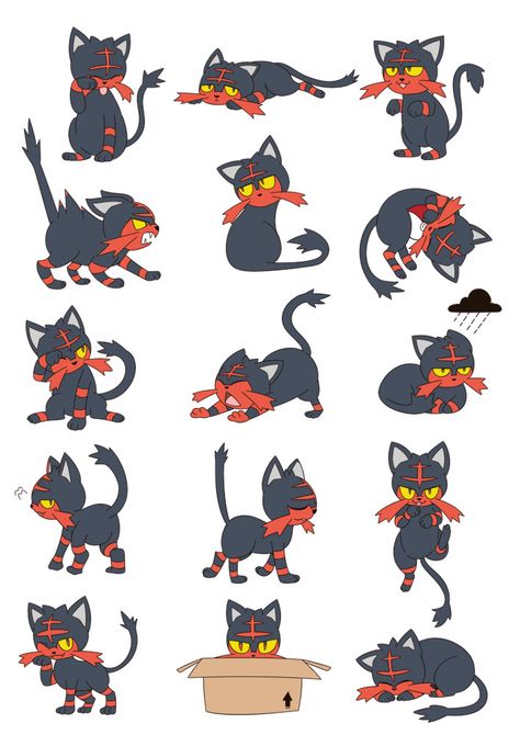 Litten poses/expressions by ButterLux.deviantart.com on @DeviantArt Poses Expressions, Pokemon Sleep, Fire Pokemon, Pokemon Craft, Pokémon Art, Indie Drawings, Pokemon Oc, Cute Pokemon Pictures, Pokemon Pictures