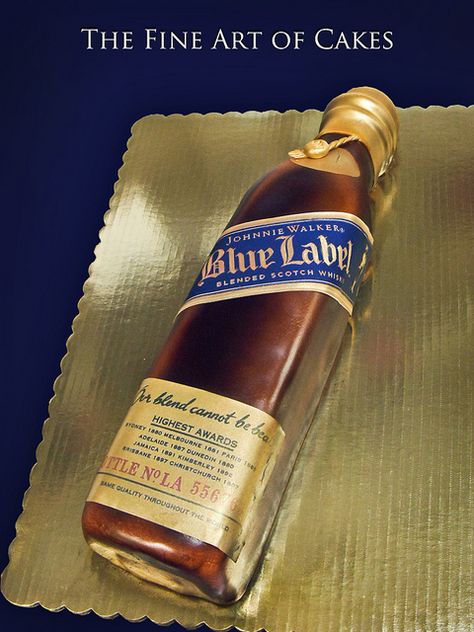 Johnny Walker Cake, Boys 18th Birthday Cake, Johnnie Walker Blue Label, Johnny Walker, Johnnie Walker Blue, Whiskey Cake, Wine Cake, Bottle Cake, Beer Cake