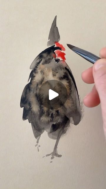 Myroslava Boikiv Art on Instagram: "Another watercolour chicken on creamy paper. Watch the magic unfold in this enthralling reel.  Available for purchase on Saatchi Art.  Link in bio.  #watercolourpainting  #canadaartist  #giftideas  #artforsale  #coolart #watercoloursketch  #artforyourhome  #chicken  #magicmoments  #cool  #kunst  #sketch  #buyart  #watercolortechnique  #timelapseart  #blackart" Watercolour Chicken, Watercolor Chicken, Paint Tutorials, Paper Watch, Inspiration Painting, Art Inspiration Painting, Watercolor Techniques, Learn To Paint, Painting Tutorial