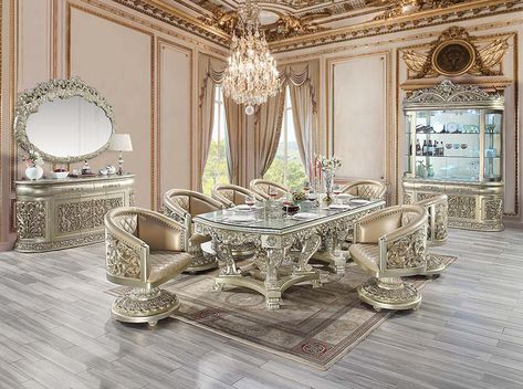 Crystal chandelier dining room