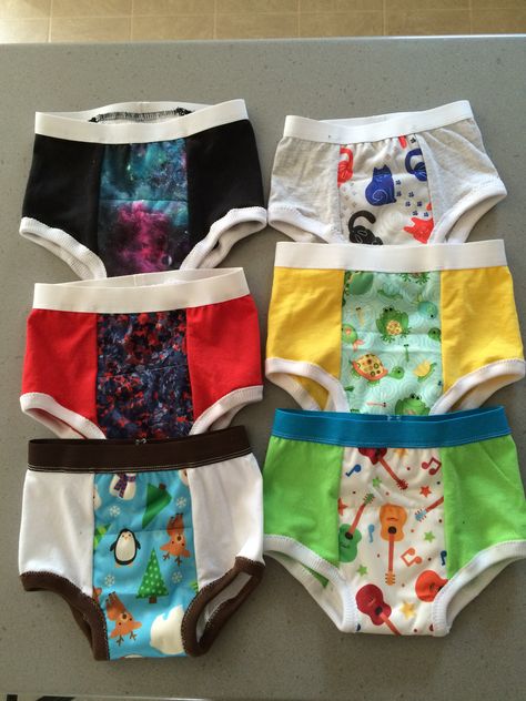 Homemade training pants with PUL section. Training Pants Pattern, Pants Patterns, Training Pants, Kids Stuff, Terry Cloth, Bibs, Baby Stuff, Train, Womens Shorts