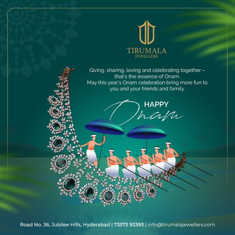 May the vibrant colors of Onam fill your life with joy, prosperity, and togetherness. Happy Onam! #tirumalajewellers #hyderabad #jubileehills #happyonam #festivevibes #onamcelebration #traditional #keralafestival #harvestfestival #familytime #culturalheritage #onamsadya #onamwishes #floraldecor #southindian #onam2023 Onam Jewellery Creative Ads, Onam Jewelry, Onam Jewellery, Onam Wishes, Onam Celebration, Happy Onam, Creative Jewelry Photography, Editing Ideas, Creative Poster