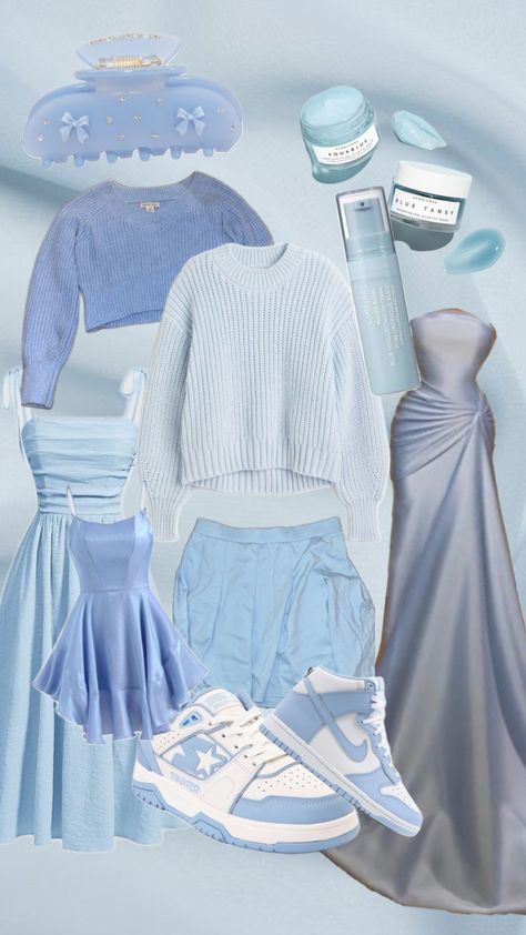 Light blue fit inspo and skin care Light Blue Outfit Winter, Light Blue Outfit Casual, Blue Birthday Outfits, Light Blue Outfit Ideas, Light Blue Outfits, Blue Outfit Winter, Baby Blue Outfit, Birthday Fit, Green Chartreuse