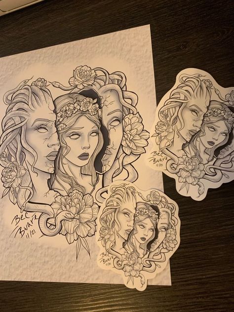 Still Here Tattoo, Still Here, Here Tattoo, Im Still Here, Medusa Tattoo Design, Scary Tattoos, Medusa Tattoo, Tattoos For Black Skin, Arte Van Gogh