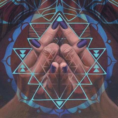 Sri Yantra mudra Tantra Art, Shri Yantra, Arte Van Gogh, Sri Yantra, Ancient Designs, Meditation Art, Heart Painting, Chakra Meditation, Visionary Art