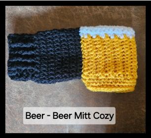 Beer – Beer Can Holder Mitt – Crochet Me That Beer Mitten Pattern Free, Knitting Needle Size Chart, Bonfire With Friends, Crochet Beer, Beer Can Holder, Crochet Hdc, Mitten Pattern, Yarn Scraps, Crochet Gloves Pattern