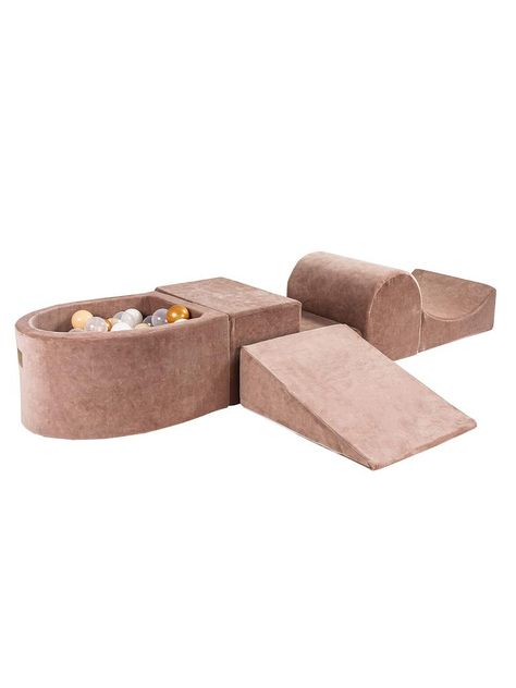 MeowBaby Velvet Taupe Luxury Foam Soft Play 5 Block Set with 100 Balls - Stylemykid.com Baby Ball Pit, Ball Pit Balls, Tipi Tent, Obstacle Courses, Soft Play Equipment, Baby Ball, Soft Play, Play Equipment, Obstacle Course