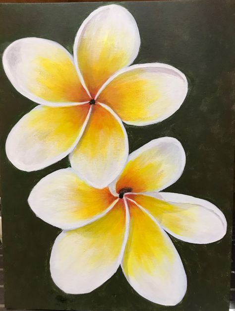 Luau Drawing Ideas, Hawaiian Flower Painting Easy, Hibiscus Flower Painting Easy, Hibiscus Painting Easy, Hawaii Flower Painting, Hawaiian Painting Ideas, Hawaii Painting Easy, Hawaiian Flowers Drawing, Hawaiian Flower Painting