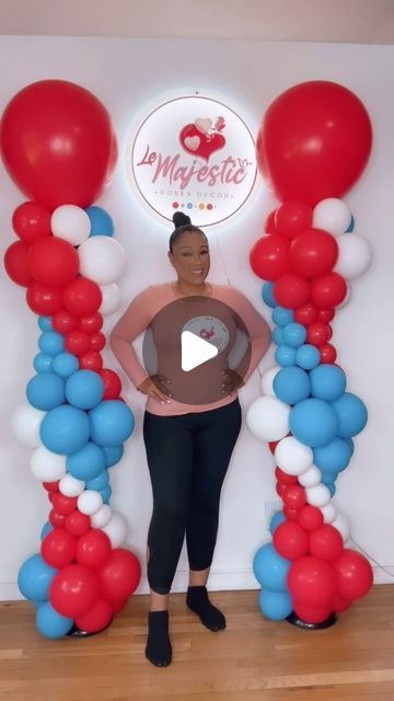 Corina Rodriguez on Instagram: "How to make this fancy 🎈 ballon column for 4th of July, or any event Graduation, 👩‍🎓 Birthday 🎉" Balloon Column Tutorial, Balloon Column Patterns, Balloon Columns Diy, Ballon Column, Birthday Instagram, Candy Cup, Balloon Columns, Blue Balloons, Balloon Diy