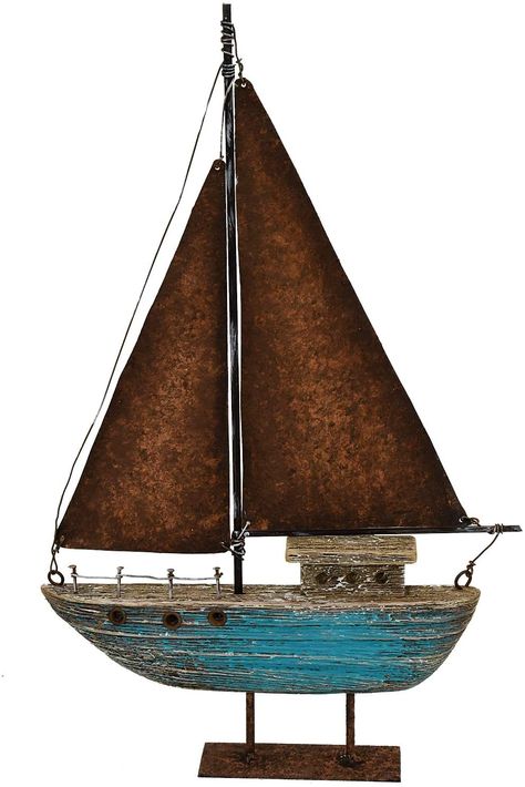 Amazon.com: Attraction Design Wood Sailboat Decor Nautical Decoration, 13.43 H Sail Boat Decor Display Rustic Nautical Beach Theme Room Decor Nautical Tabletop Decor for Living Room Bathroom Home Decor (Blue) : Home & Kitchen Sail Boat Decor, Nautical Theme Room, Wood Sailboat, Boat Silhouette, Greek Villa, Beach Room Decor, Sailboat Decor, Wooden Sailboat, Nautical Bathroom Decor