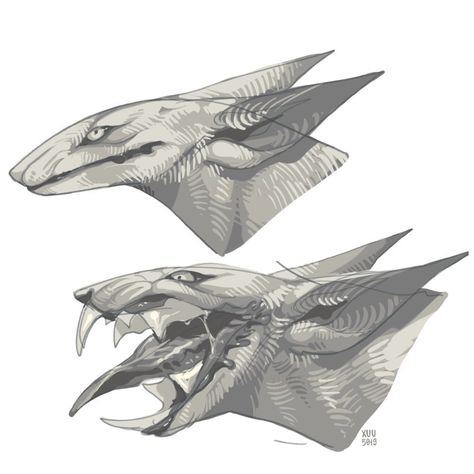 Creature Nose Drawing, Split Jaw Monster, Split Jaw Creature, Alien Concept Art Creature, Scary Creatures Drawings, Alien Design Concept, Six Legged Creature, Fish Creature Design, Alien Animals Concept Art