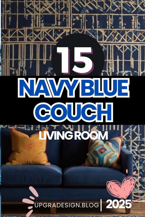 +15 Modern Living Room ideas Makeovers with a Navy Blue Couch Achieve a modern look with these navy blue couch living room makeover ideas. Perfect for adding a fresh and inviting vibe. #ModernLivingRoomDecor #BlueCouchInspo #StylishSpaces2025 #InteriorGoals navy blue couch in modern design, sleek living room with blue furniture, trendy home decor with navy sofa, cozy and chic interiors Navy Sofa Room Ideas, Living Room Inspiration Navy Blue, Living Room Designs With Navy Couch, Navy And Caramel Living Room, Navy Sofas Living Room Ideas, Blue Couch Mid Century Living Room, Navy Pillows On Couch, Navy Sofa Decor, Dark Blue Couch Living Room Ideas