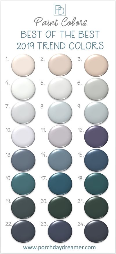 2019 Color of the Year from all of the major paint manufacturers. 132 paint color options that I've narrowed down to the 24 best colors this year. Find a new paint color for your next room makeover! #paintcolors #2019coloroftheyear #bestpaintcolors #choosingpaintcolor #greatpaintcolors #bestbluepaint #bestpinkpaint #bestwhitepaint #bestgraypaint Best Sitting Room Colors, Small Bathroom Wall Colors, Best Living Room Colors, Cushing Green, Tattoo Colors, Best Gray Paint, Choosing Paint Colours, Build House, New Paint Colors