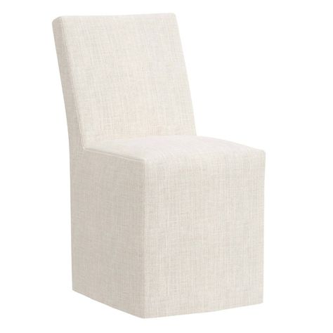 This Elijah Dining Chair from Threshold™ makes a lovely and practical addition to your home decor. This tall square-backed chair is made with a hardwood frame, soft upholstery and cozy filling to offer comfortable seating, and the solid hue pairs easily with other decor pieces. In addition to arranging a few around your dining table, you can also place one in front of a window with a view for a comfortable solo seating option. The chair requires no assembly, and it comes with a one-year limited Tall Back Dining Chairs, Southern Traditional Home, Slip Covered Dining Chairs, Linen Dining Chairs, Southern Traditional, Expensive Furniture, Black Dining Room, Inspiring Interiors, Hill House