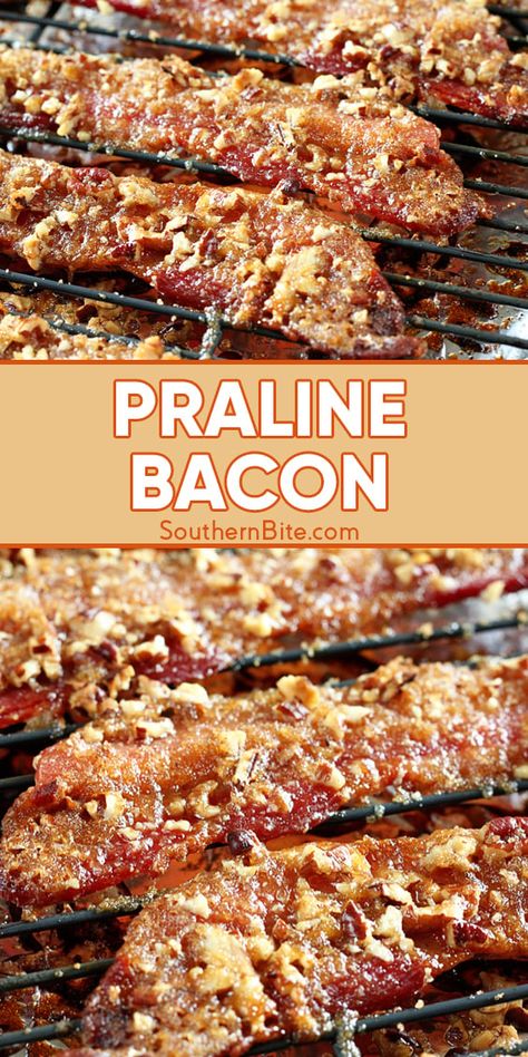 Praline Chicken Recipes, How To Make Praline Pecans, Bacon Charcuterie Board, Bacon Pralines, Bacon Candy Recipe, Praline Chicken, Praline Bacon Recipe, Bacon Brittle Recipe, Praline Bacon