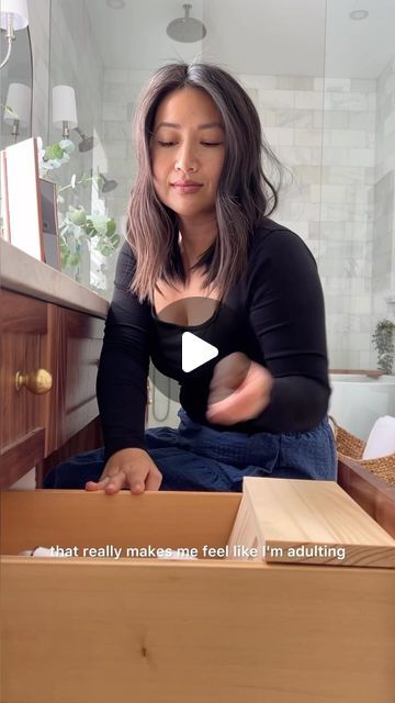 Kim Bui on Instagram: "The in-drawer outlet from @dockingdrawer is another one of my favorite features in our bathroom. AD It’s an easy DIY that adds so much functionality to your space. I used it to create a hair station which I love. No more hair tools cluttering the counters. You can also use it to create a charging station keeping cords and devices neatly hidden which I think is what I’m going to do next! 

#dockingdrawerpartner #hairstation #bathroomgoals #bathroomrenovation #homehacks #homeorganization #organizationhacks #organizationideas #bathroomdesigns" Hair Tools Storage, Drawer Outlet, Hair Tool Storage, Hair Station, Hair Stations, Bathroom Goals, March 17, Charging Station, Home Hacks