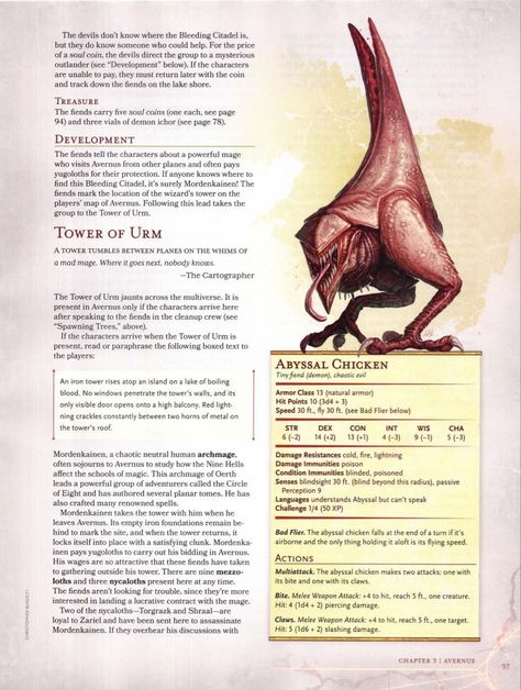 Abyssal Creatures Dnd, Abyssal Chicken, Halloween Dnd, Dnd Statblocks, Monsters Dnd, Rpg Creatures, Dnd Monster, Gamer Funny, Monster Manual