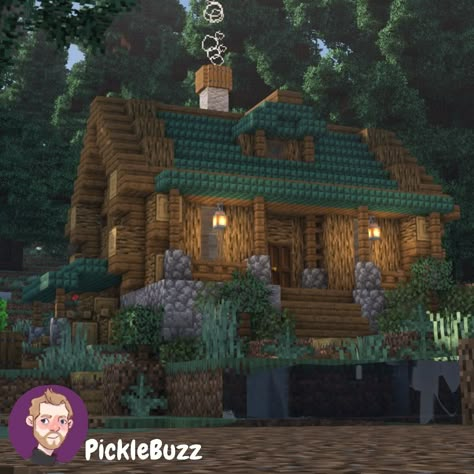 Romantic Minecraft Builds, Minecraft Log Cabin, Minecraft Cabin, Cottage Minecraft, Cute Cabins, Minecraft Structures, Bangunan Minecraft, Minecraft House Plans, Minecraft Farm