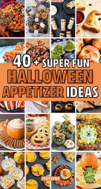 Need a creative Halloween appetizer idea to bring to the party!? Check out these awesome recipe ideas and snacks to make your app perfect! Halloween Appetizer Ideas, Fun Halloween Appetizers, Halloween Potluck, Halloween Appetizer, Halloween Finger Foods, Halloween Pizza, Crazy Laura, Halloween Party Appetizers, Halloween Food Appetizers