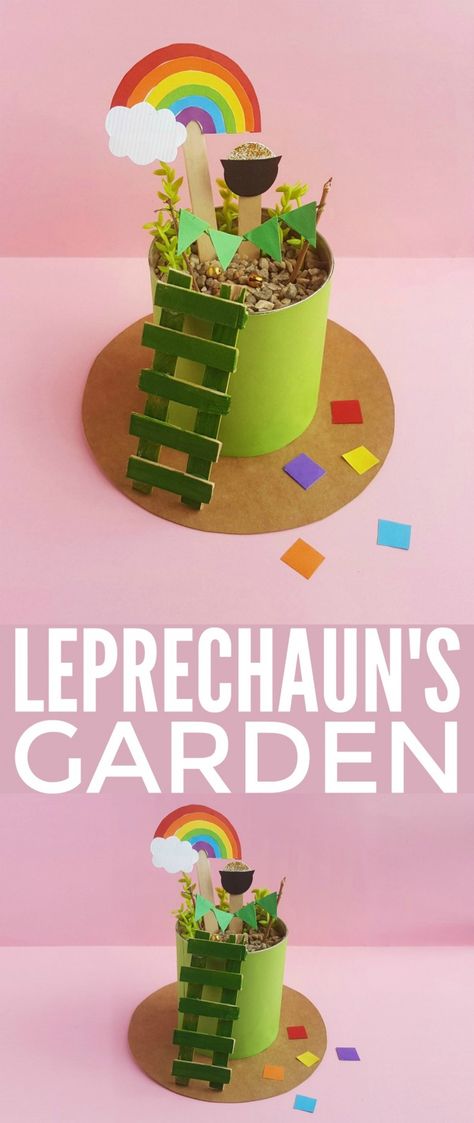 This mini Leprechaun's Garden is an adorable St. Patrick's Day Craft for kids that is sure to spark their imaginations and creativity! Garden List, Leprechaun Craft, March Crafts, Craft Papers, St Patricks Crafts, Leprechaun Trap, St Patricks Day Crafts For Kids, Frugal Mom, St Patrick's Day Crafts