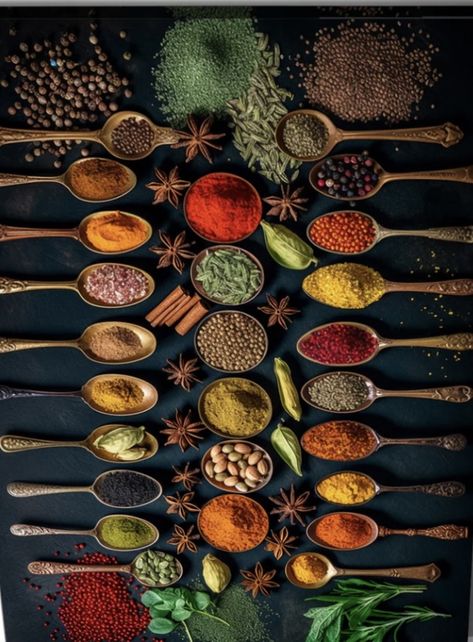 Spices Illustration Art, Food Colors Palette, Baking Wallpaper, Farmer Painting, Spices Photography, Food Captions, Spice Garden, Spices Packaging, Masala Spice