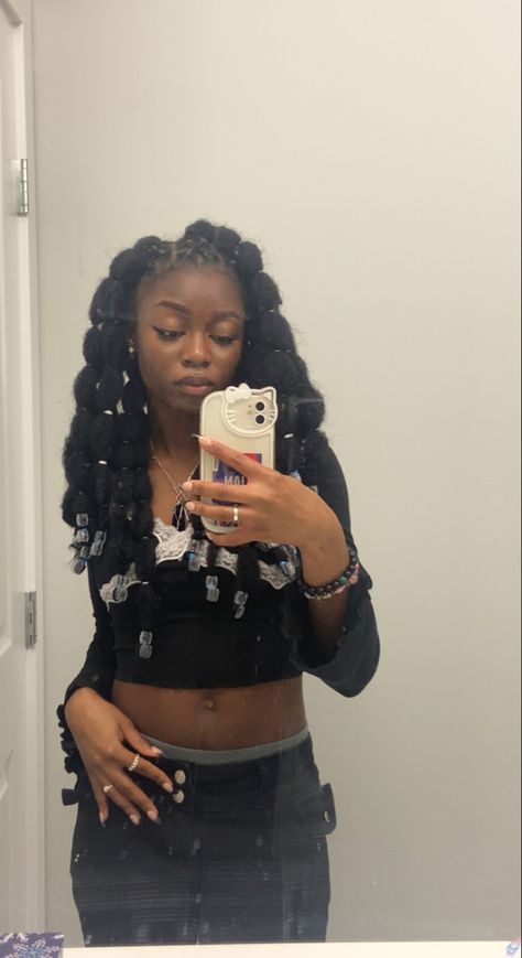 Poodle Braids, Erica Core, September Aesthetic, Oc Stuff, Ethnic Hairstyles, Afro Hair, African Braids Hairstyles, African Braids, + Core + Aesthetic