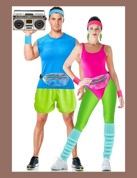 2 Sets Couples 80s Workout Costume Halloween Cosplay Outfits Leotard Leggings Neon Leg Warmers Headband Fanny Pack Workout Outfits For Men, Workout Costume, 80s Workout Costume, 80s Workout Outfit, Barbie And Ken Costume, Warmers Outfit, Fanny Pack Cute, Leg Warmers Outfit, 80s Fancy Dress