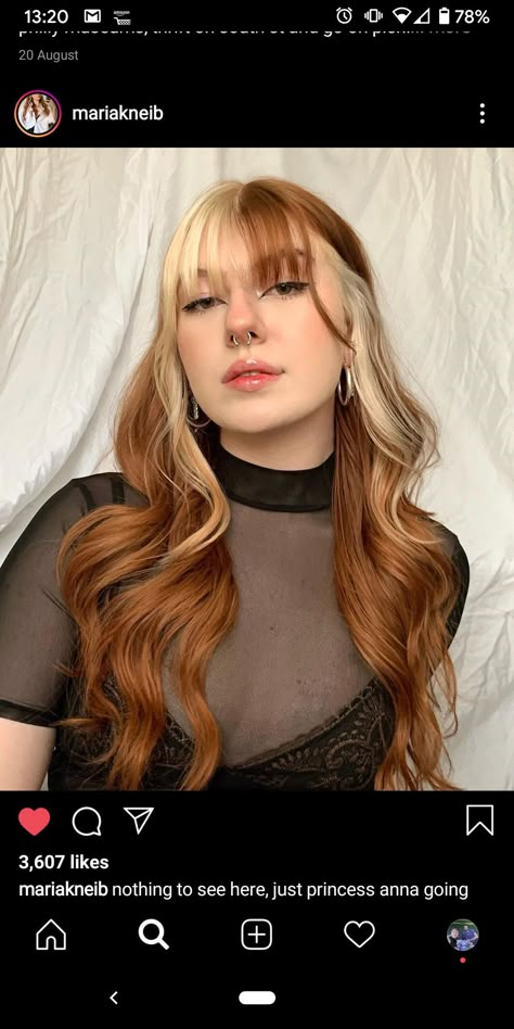 Half And Half Hair, Hair Ginger, Split Dyed Hair, Red Blonde Hair, Hair Color Underneath, Hair Color Streaks, Ginger Hair Color, Dyed Hair Inspiration, Split Hair