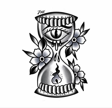 Hour Glass Tattoo Traditional, Traditional Tattoo Art Black And White, Traditional Tattoo Eye, Skull Face Tattoo, Traditonal Tattoo, Traditional Tattoo Black And White, Wrist Tattoo Designs, American Traditional Tattoo Ideas, Traditional Tattoo Ideas