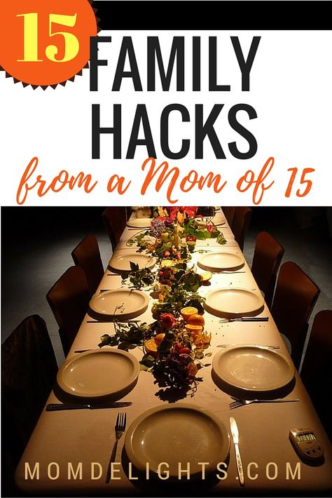 15 Family Hacks from a Mom of 15 • Mom Delights Big Family Organization Ideas, Big Family Organization, Large Family Organization, Family Minimalism, Large Families Living, Family Management, Schedule Ideas, Family Organization, Family Resources