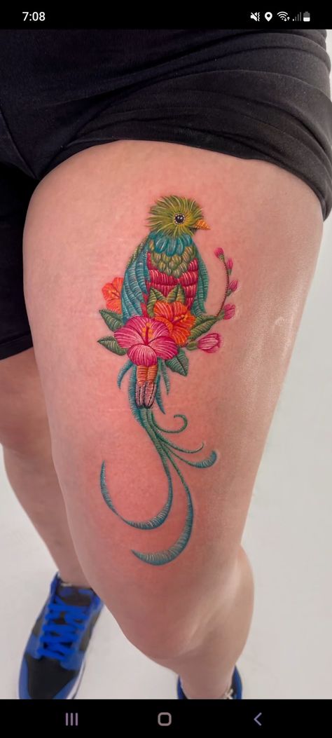 Quetzal Tattoo, Desert Tattoo, Mexico Tattoo, Stick Poke Tattoo, Small Girly Tattoos, Mexican Art Tattoos, Embroidery Tattoo, Bunny Tattoos, Sibling Tattoos