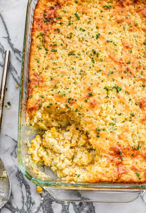 Corn Casserole From Scratch, Corn Casserole Without Jiffy, Pollo Tropical, Creamy Corn Casserole, Cheesy Cornbread, Easy Baked Beans, Corn Casserole Recipe, Jiffy Cornbread, Creamy Corn