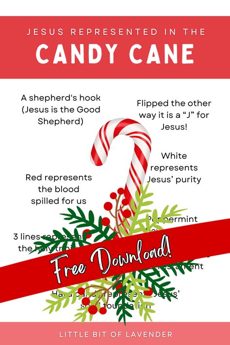 The History Of The Candy Cane And How It Connects To The Christmas Story - Little Bit Of Motherhood Candy Cane Jesus Printable, Candy Cane Story Of Jesus, Candy Cane Story, Jesus Printable, Lds Primary Lessons, The Christmas Story, Primary Lessons, Jesus Stories, Christian Resources