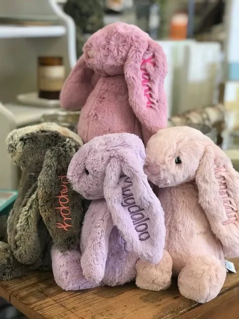 This Stuffed Toy Bunny Rabbits item by embellishmonograms has 1641 favorites from Etsy shoppers. Ships from Montgomery, AL. Listed on Jul 29, 2022 3 Letter Monogram, Jellycat Bunny, Mom Vibes, New Baby Names, Personalized Stuffed Animals, Bunny Names, Personalized Bunny, Best Baby Gifts, Baby Presents