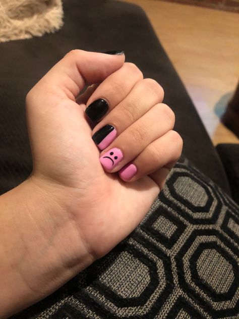 Lil Peep Nails Acrylic, Lil Peep Nails, Men Nail Polish, Band Nails, Mens Nails, Nail Design, Punk Nails, Grunge Nails, Edgy Nails