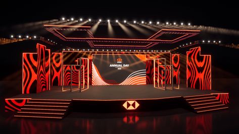 HSBC Annual Day - 2022 :: Behance Annual Day, Stage Set, Event Inspiration, Design Set, Exhibition Design, Set Design, Staging, Event Design, Art Direction