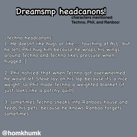 i wanted to see more c! Technoblade, Philza, and Ranboo headcanons for the dreamsmp so i made some! i’ll probably make more soon, if you have requests then i’ll be more than happy to do some! Ranboo Headcanons, C Technoblade, C Technoblade Fanart, Dream Headcanons, Minecraft Headcanons, Dsmp Syndicate, Technoblade Headcanons, Ranboo And Technoblade, Osmp Ranboo