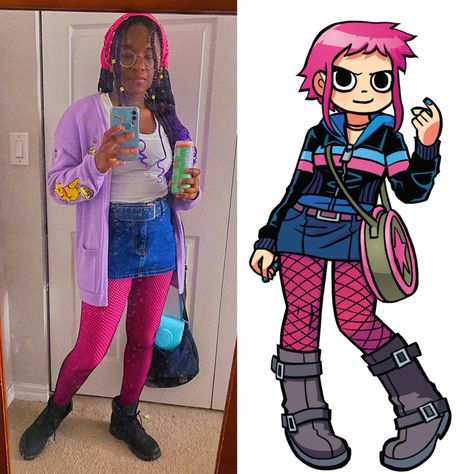 Romona Flowers Outfits, Ramona Flowers Aesthetic Outfit, Ramona Flowers Cosplay, Ramona Flowers Outfit, Ramona Flowers Aesthetic, Ramona Flowers, Scott Pilgrim Vs. The World, Halloween Inspo, Scott Pilgrim