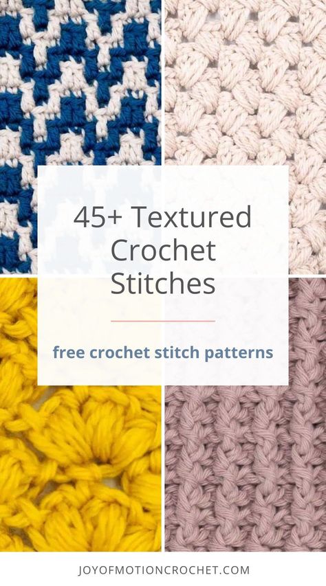 Get over 45+ textured crochet stitch patterns that add depth and tactile to your crochet projects. Crochet bobble stitch, waffle stitch, berry stitch, puff stitch, there's something for beginners and more advanced crocheters! Click to access the crochet stitch guide for yourself - all textured crochet stitch tutorials are free! New Crochet Stitches Free Pattern, Crochet Puff Stitch Pattern, Crochet Stitch Texture, Crochet Stitches That Look Like Knit, Fun Stitches Crochet, Waffle Stitch Crochet Projects, Bulky Crochet Stitch, Block Crochet Stitch, Crochet Closed Stitches