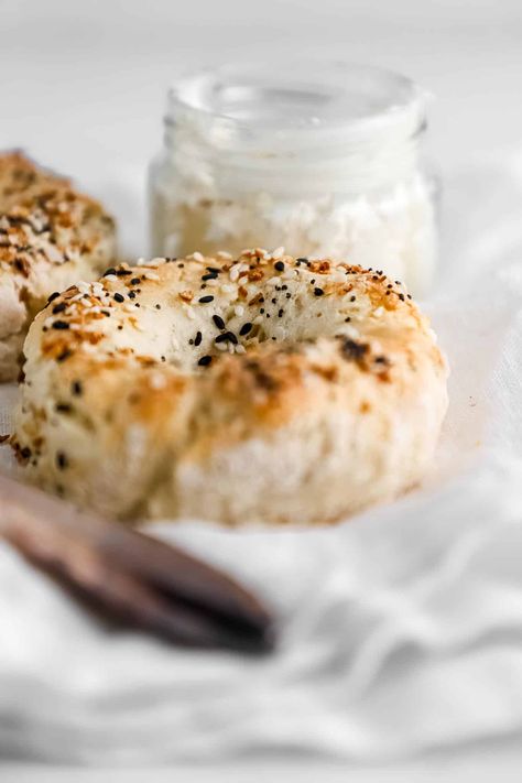 Easy No Rise Gluten-Free Bagels in 30 Minutes Gluten Free Bagels Easy, Gf Bagels, College Meal Ideas, Gluten Free Bagel Recipe, Gf Treats, College Meal, Coconut Milk Yogurt, Gluten Free Bagels, Gluten Free Meal Plan