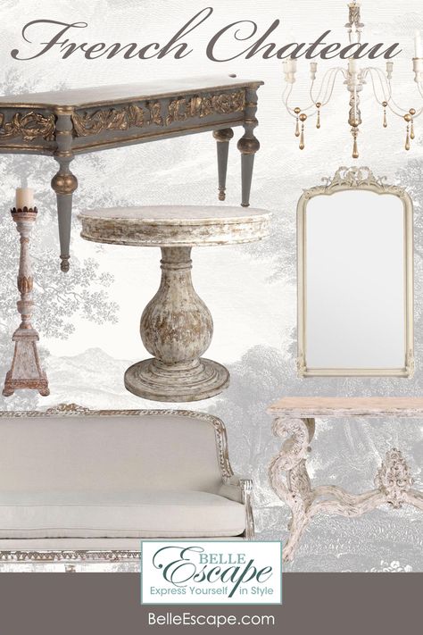 Black And White French Furniture, French Glam Decor, French Homes Interiors, French Provincial Chandelier, Rococo House, Parisian Lifestyle Inspiration, Renovating Furniture, Mirror Chandelier, Shabby Chic Candlesticks